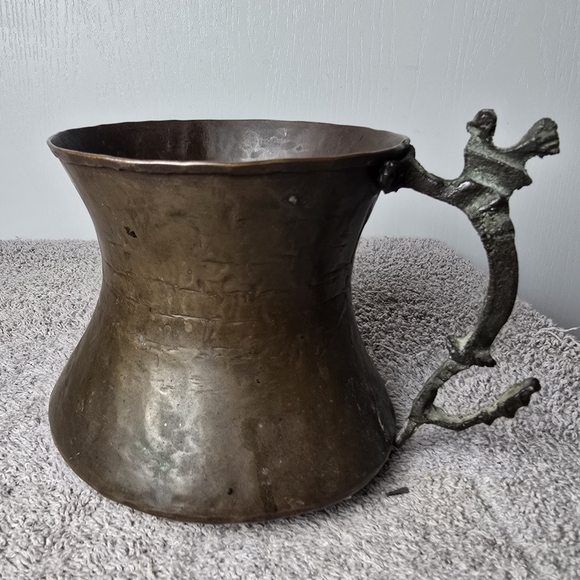 Other - Vintage Copper Pitcher Jug Hammered Brass Rooster Chicken Handle
